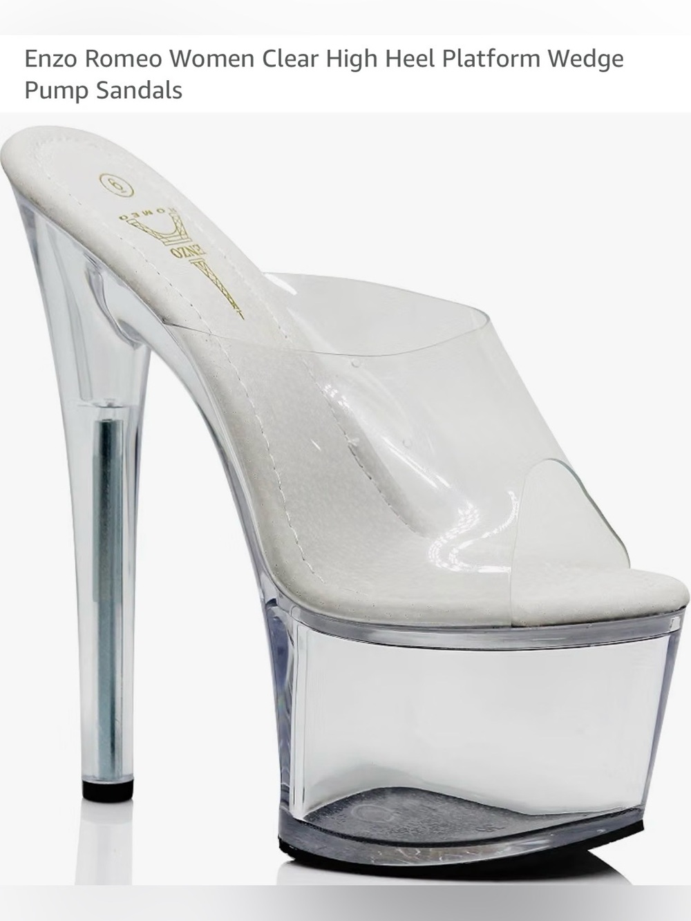 Clear high heel platform wedge sandals size 11